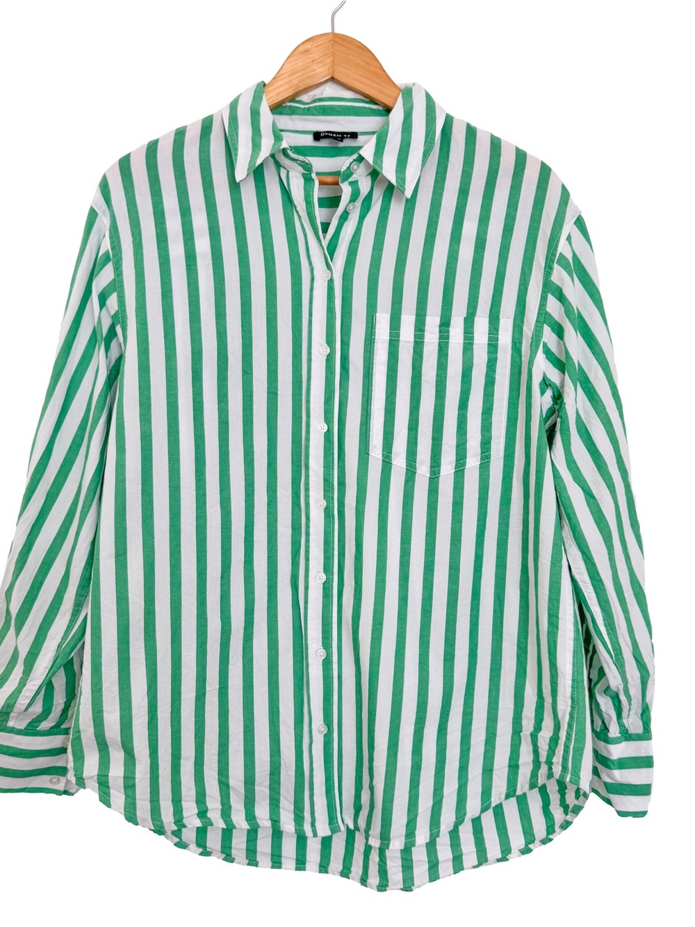Dynamite Green & White Striped Button-Down Shirt - Picture 3 of 6